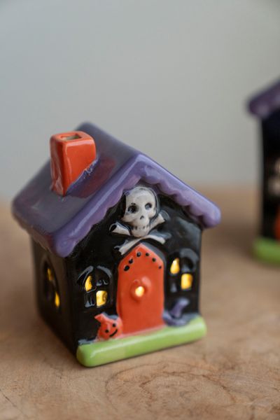 Huvudbild LED Halloween Hus 10,5cm - Skalle