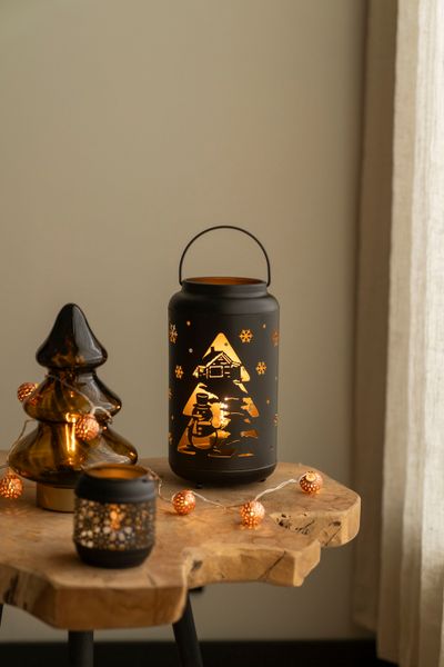 Huvudbild Lanterna m/LED 12cm - Snögubbe