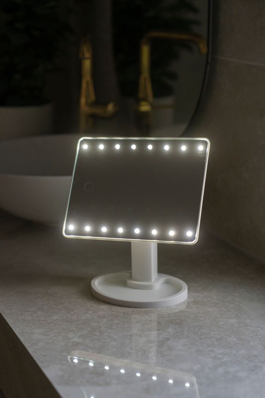 LED Sminkspegel Fyrkantad