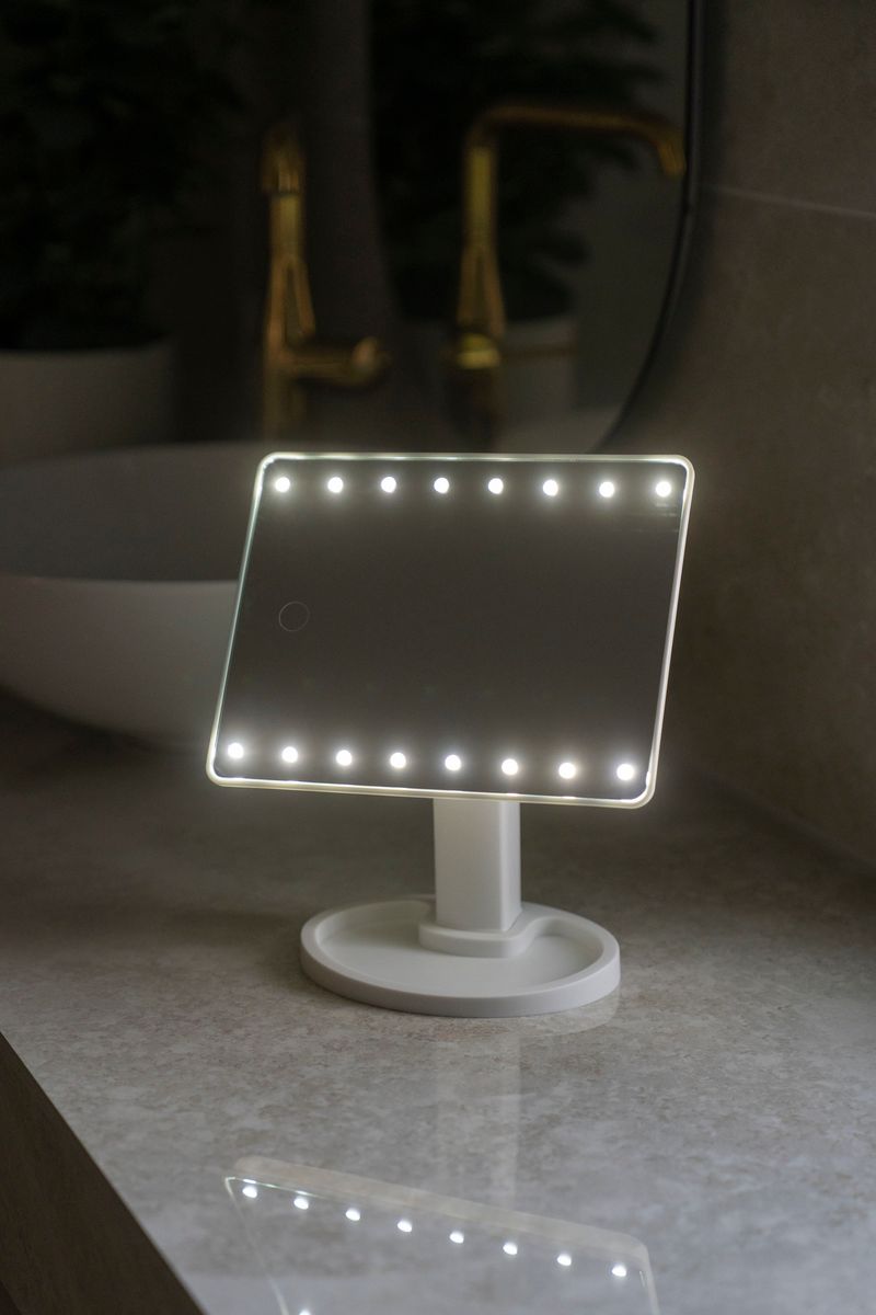 LED Sminkspegel Fyrkantad