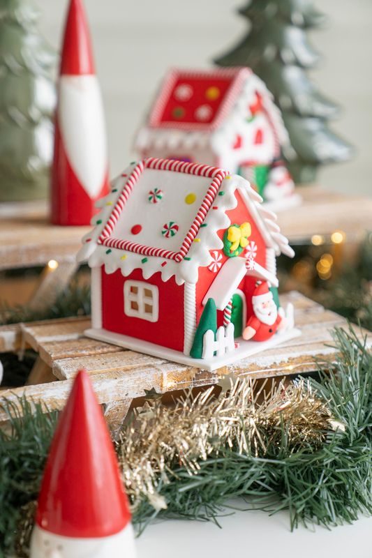 Pepparkakshus 14cm - Tomte