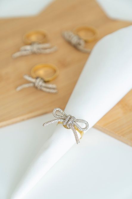 Hovedbilde Servettring 4pk - Rosett Guld