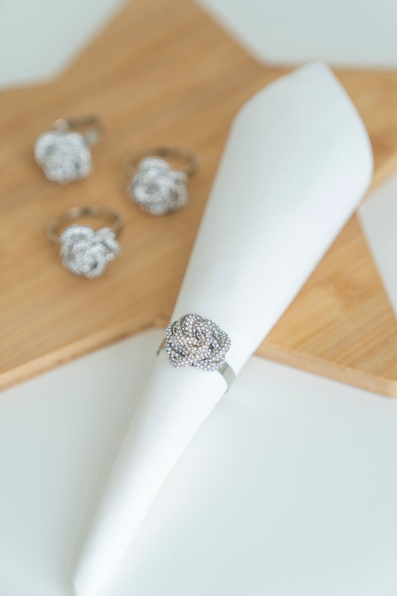 Servettring 4pk - Knut Silver