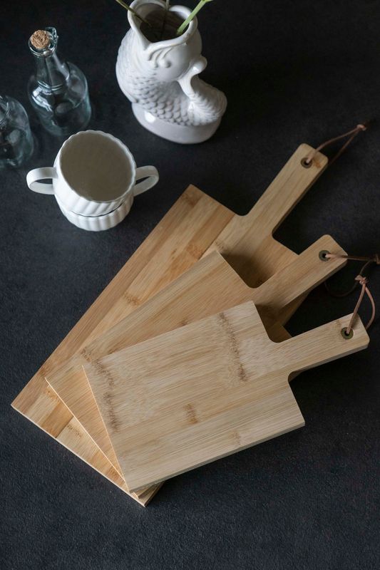 Bricka - Bambu 3-pack med handtag