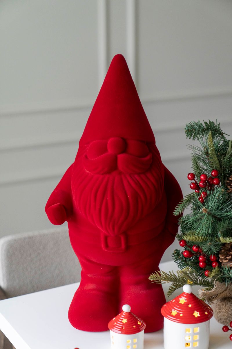Velour Tomte 56cm Röd
