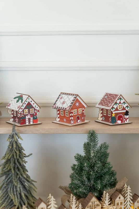 Trähus - Pepparkakshus 9cm Julsocka