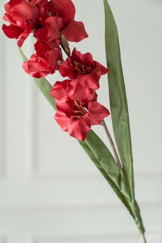 Konstgjord Blomma Gladiol 106cm - Röd
