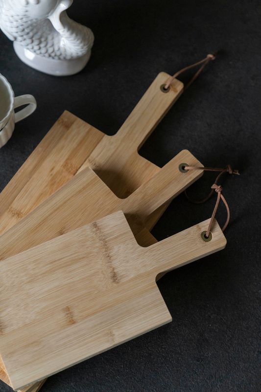 Bricka - Bambu 3-pack med handtag